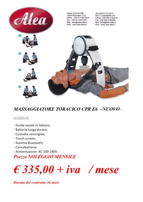 MASSAGGIATORE TORACICO CPR E6  –NUOVO–